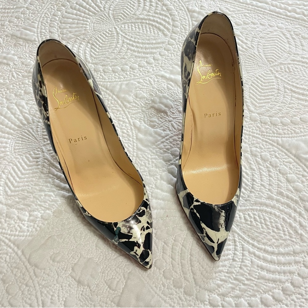 CHRISTIAN LOUBOUTIN Pigalle Follies 100 Pointy Toe Pump Heel Patent Leather 40 - Picture 4 of 12